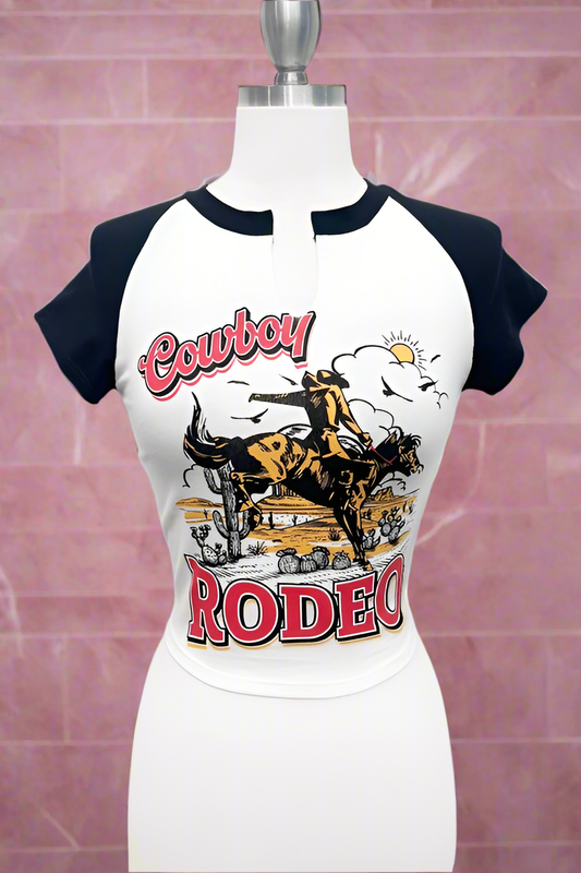 Cowboy Rodeo Graphic Crop Tee