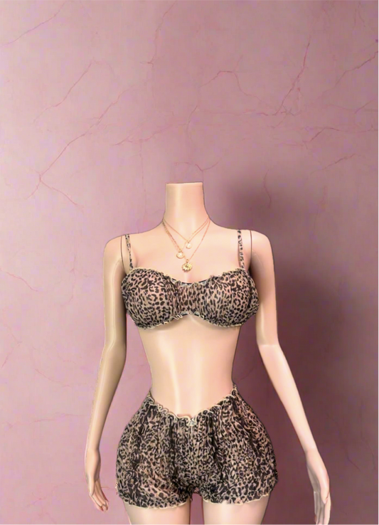 Cheetah Mesh Short Set